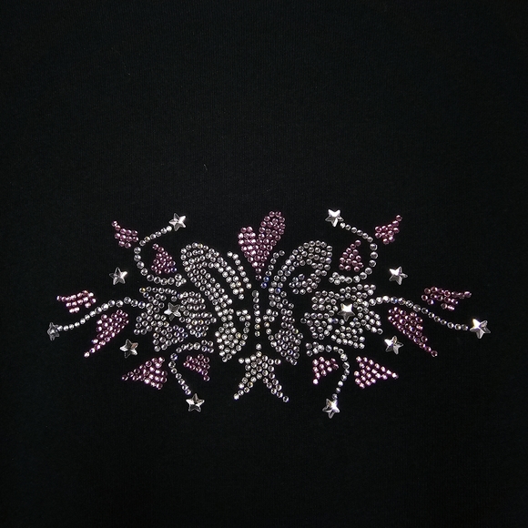 Collina Strada homecoming fringe embellished butterfly black & pink t-shirt - Picture 14 of 15